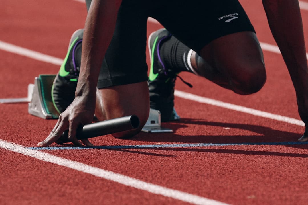 Runner on an outdoor running field