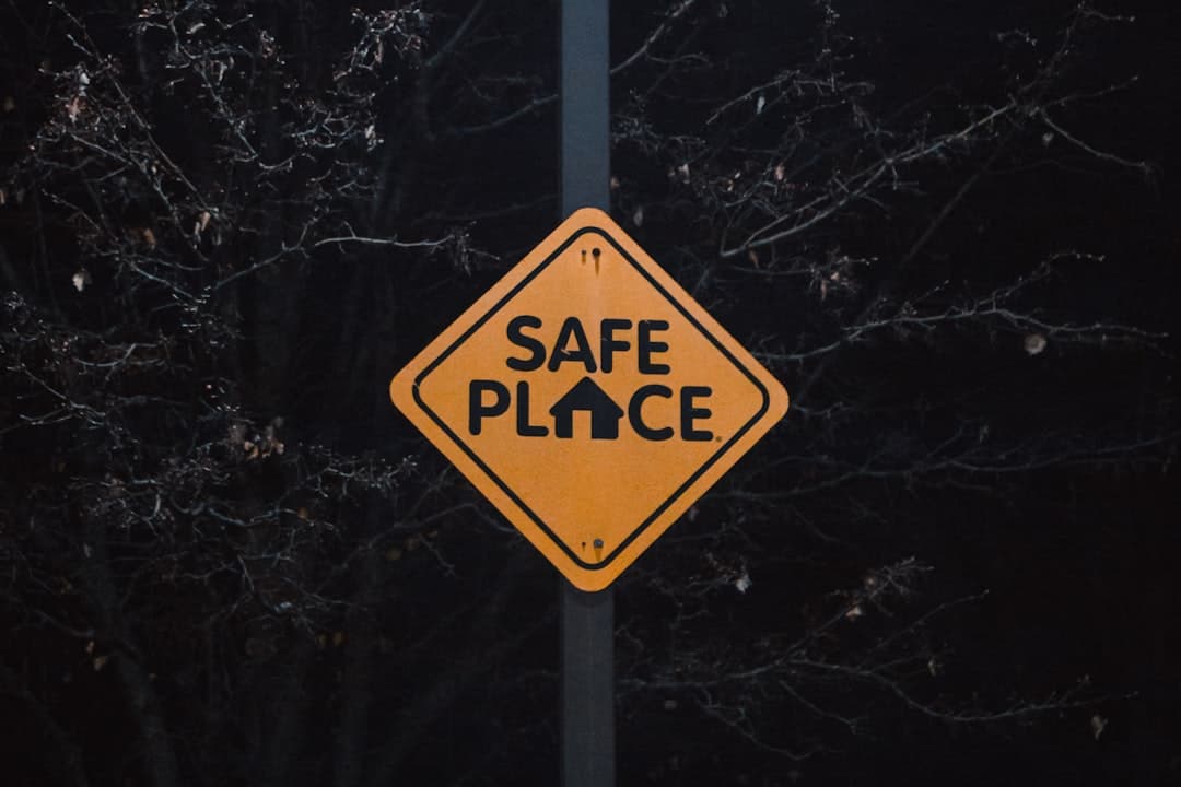 A yellow safety sign