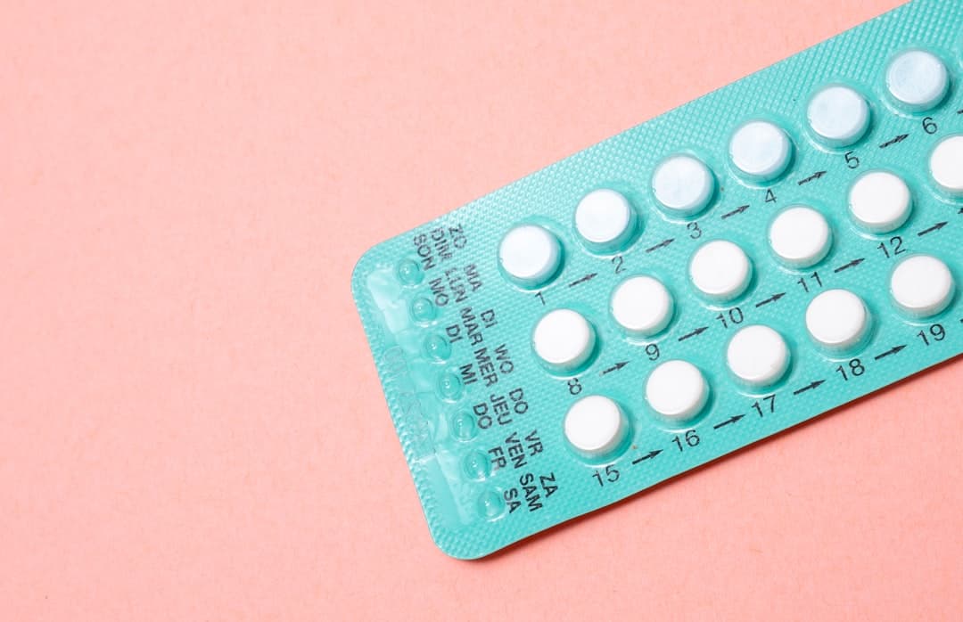 A blister pack of contraceptive pills